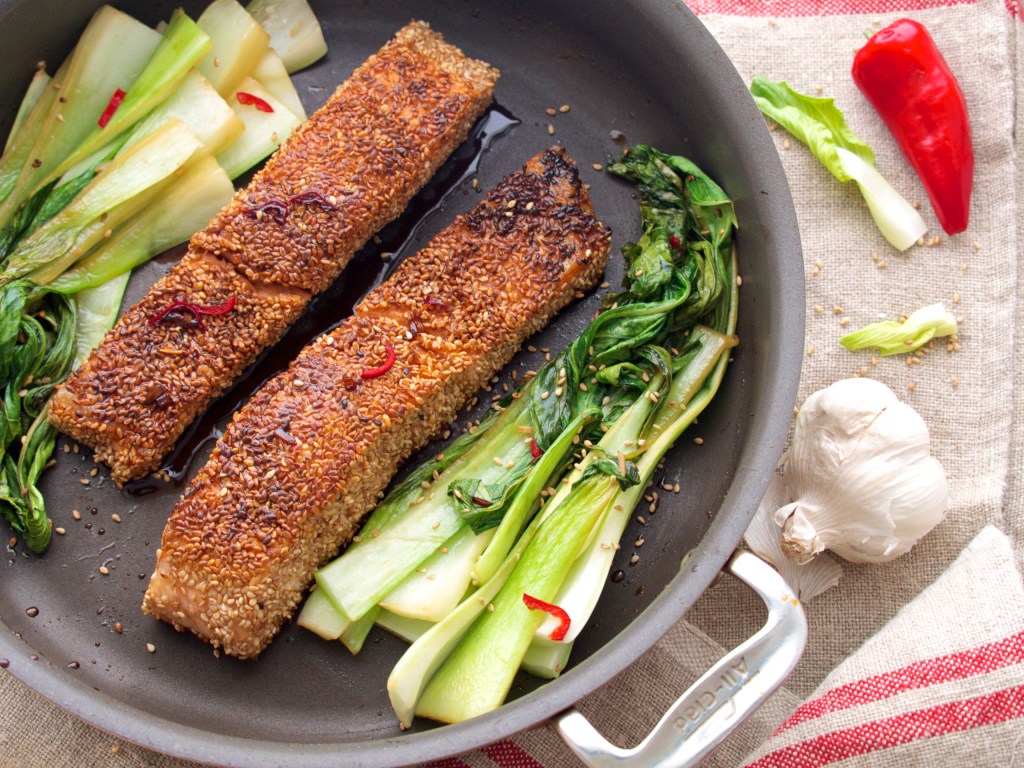 Sesame Salmon with Bok Choy