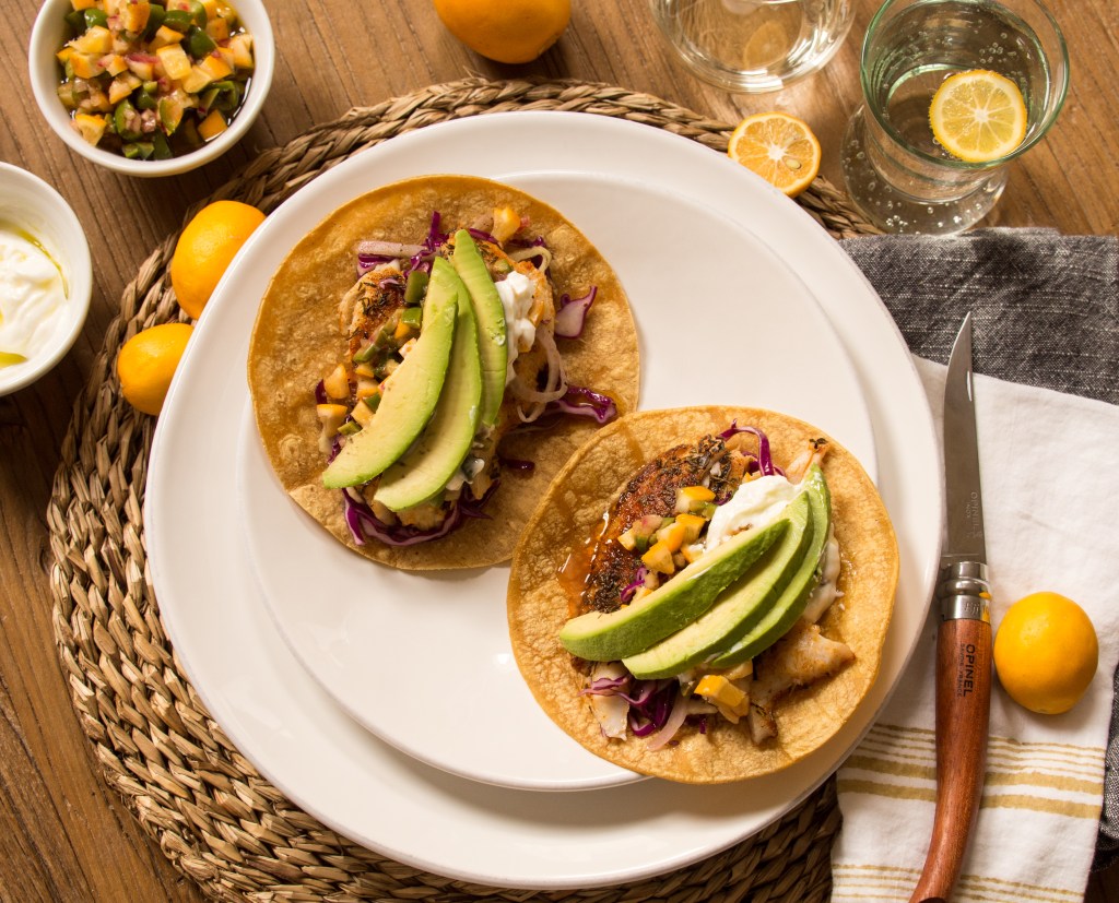 Fish Tacos with Meyer Lemon Salsa